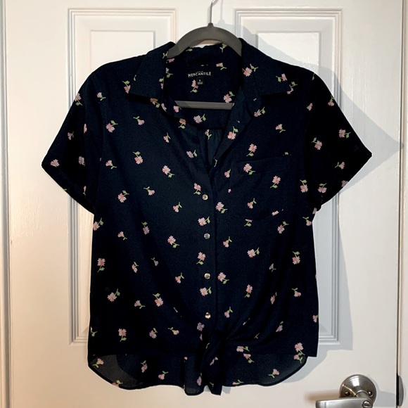 J Crew Mercantile Tie blouse Sz S - Picture 3 of 5